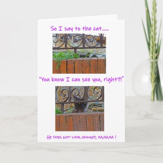 Katze mit Höhenkarte Karte (Vorderseite)