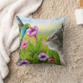Katze mit Hummingbird 591 Kissen (Decke)