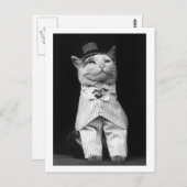 Katze mit Hut, 1906 Postkarte (Vorne/Hinten)