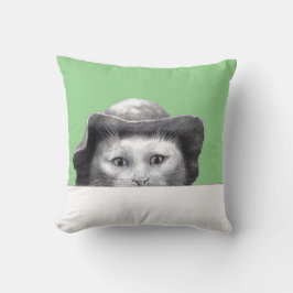 Katze mit Hut (Moegi) Kissen