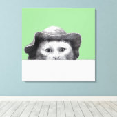 Katze mit Hut (Moegi) Leinwanddruck (Insitu (Holzboden))