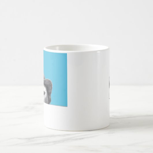 Katze mit Hut (Old-School Blue) Kaffeetasse (Mittel)