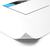 Katze mit Hut (Old-School Blue) Poster (Ecke)