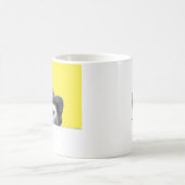 Katze mit Hut (Retro Gelb) Kaffeemaschine Tasse (Mittel)