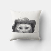 Katze mit Hut (Schnee) Kissen (Rückseite)