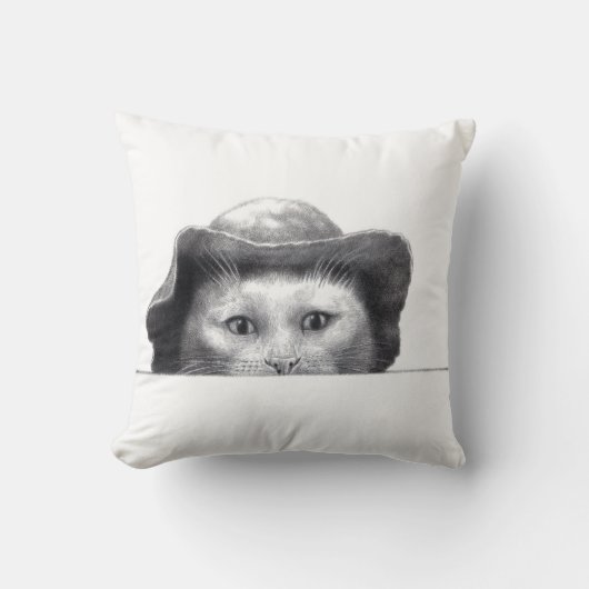 Katze mit Hut (Schnee) Kissen (Vorderseite)