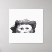 Katze mit Hut (Schnee) Leinwanddruck (Vorderseite)