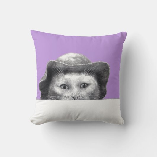 Katze mit Hut (Sumire) Kissen (Vorderseite)