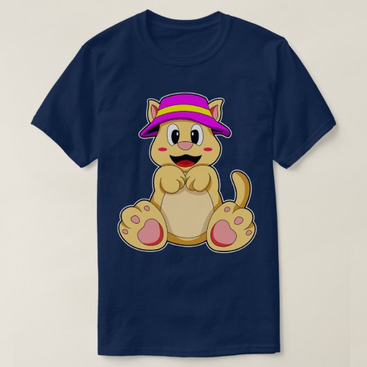 Katze mit Hut T-Shirt (Design vorne)