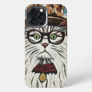 Katze mit Hut und Brille iPhone 13 Pro Max Hülle