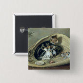 Katze mit ihren Kätzchen in einem Korb, 1797 Button (Vorne & Hinten)
