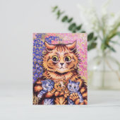 Katze mit ihren Kätzchen Louis Wain Postkarte (Stehend Vorderseite)