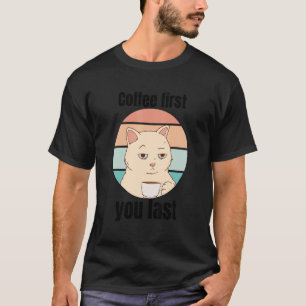 Katze mit Kaffee Büro Spaß Zeug 7 T-Shirt