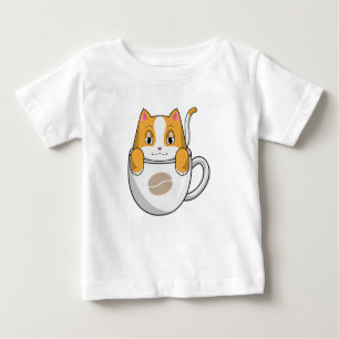 Katze mit Kaffee-Cup Baby T-shirt