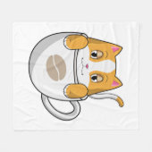 Katze mit Kaffee-Cup Fleecedecke (Vorderseite (Horizontal))