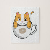 Katze mit Kaffee-Cup Puzzle (Vertikal)