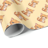 Katze mit Kaffee Geschenkpapier (Rolleneckpunkt)