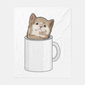 Katze mit Kaffee-Tasse Fleecedecke (Vorderseite)