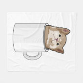 Katze mit Kaffee-Tasse Fleecedecke (Vorderseite (Horizontal))
