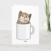 Katze mit Kaffee-Tasse Karte (Rückseite)