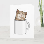 Katze mit Kaffee-Tasse Karte (Vorderseite)