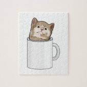 Katze mit Kaffee-Tasse Puzzle (Vertikal)