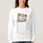 Katze mit Kaffee-Tasse Sweatshirt (Vorderseite)