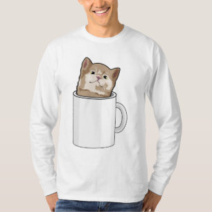 Katze mit Kaffee-Tasse T-Shirt
