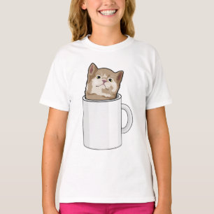 Katze mit Kaffee-Tasse T-Shirt