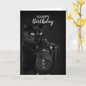 Katze mit Kamera Karte (Gelbe Blume)