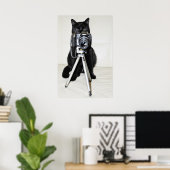 Katze mit Kamera - Plakat (Heimbüro)