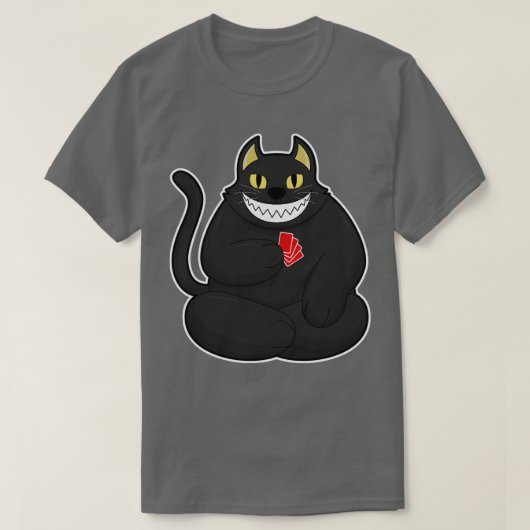 Katze mit Karten 1 T-Shirt (Design vorne)