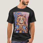 Katze mit Kätzchen, Louis Wain T-Shirt (Vorderseite)