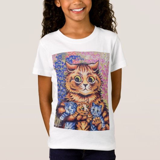 Katze mit Kätzchen, Louis Wain T-Shirt (Vorderseite)