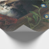Katze mit Kätzchen (Niedliche Katzen) Geschenkpapier (Ecke)