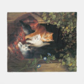 Katze mit Kätzchen (Tierart) Fleecedecke (Vorderseite (Horizontal))
