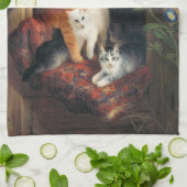 Katze mit Kätzchen (Tierart) Geschirrtuch (Gefaltet)