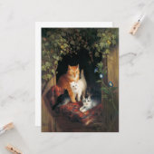 Katze mit Kätzchen (Tierart) Karte (Vorderseite/Rückseite Beispiel)