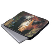 Katze mit Kätzchen (Tierart) Laptopschutzhülle (Vorne Knopf)