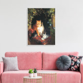Katze mit Kätzchen (Tierart) Leinwanddruck (Insitu (Wohnzimmer))