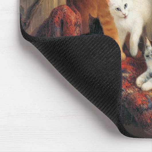 Katze mit Kätzchen (Tierart) Mousepad (Ecke)