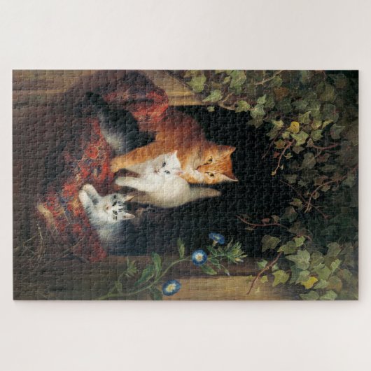 Katze mit Kätzchen (Tierart) Puzzle (Horizontal)