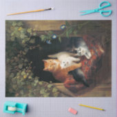 Katze mit Kätzchen (Tierart) Seidenpapier (Basteln)