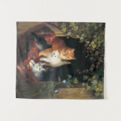 Katze mit Kätzchen (Tierart) Wandteppich (Vorderseite (Horizontal))