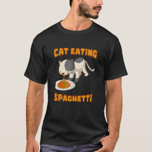 Katze mit Katze, die Spaghetti für Katzen isst T-Shirt