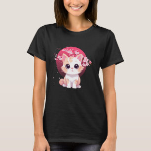 Katze mit Kirschblüten für Männer Frauen Kinder Ka T-Shirt