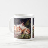 Katze mit Kittens Fine Art Kaffeetasse (Vorderseite Links)