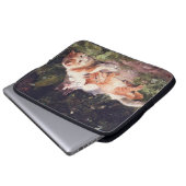 Katze mit Kittens Fine Art Laptopschutzhülle (Vorne Knopf)