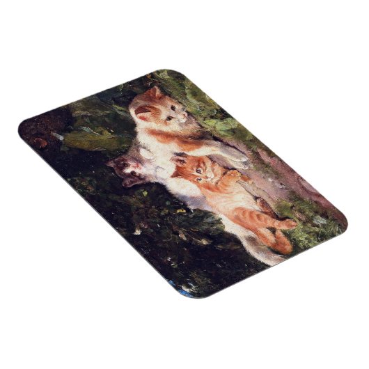 Katze mit Kittens Fine Art Magnet (Rechte Seite)