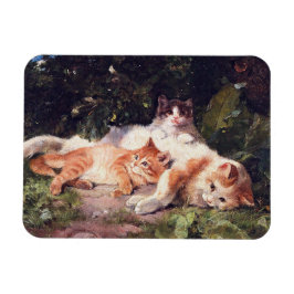 Katze mit Kittens Fine Art Magnet